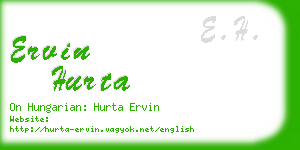ervin hurta business card